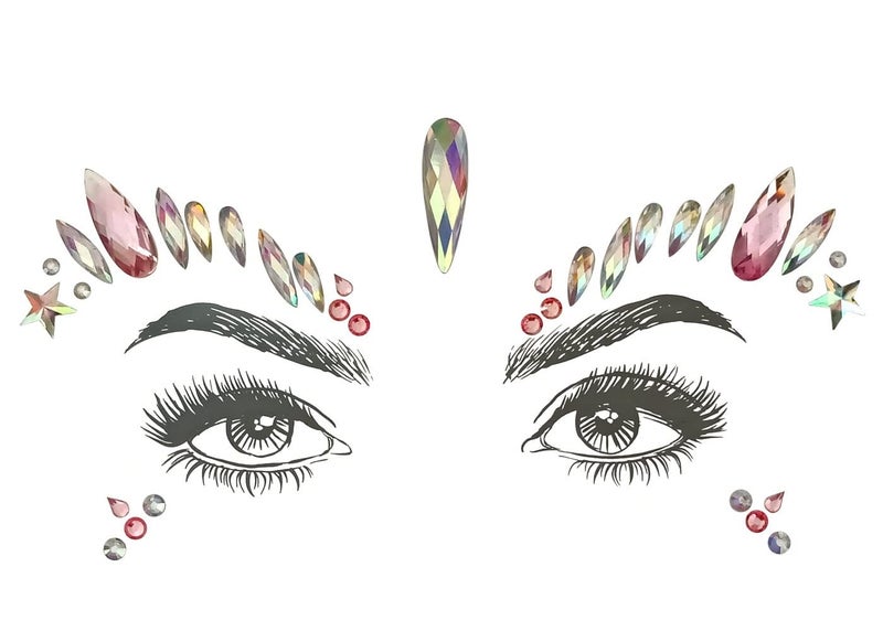 SHINEYES 6 Pcs Festival Gems, Glitter Rhinestone Rave Face Jewels, Crystals Stickers, Eyes Body Temporary Tattoos - Image 5